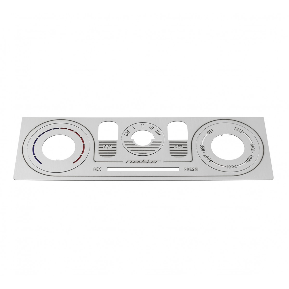 MK2/NB Labeled Brushed Stainless Heater Panel (HVAC)